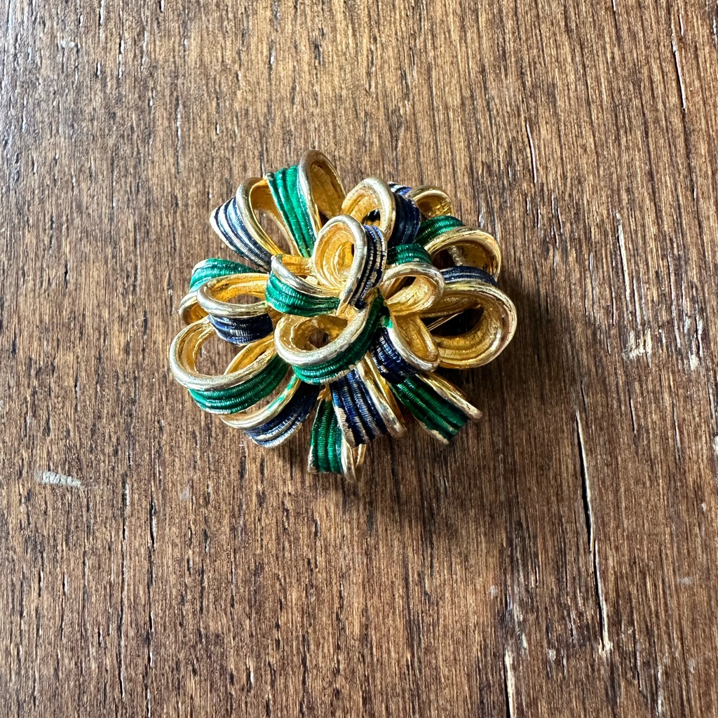 Marcel Boucher Enameled Ribbon Pin Brooch